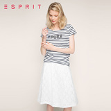 ESPRIT EDC 2016夏新品女士全棉简约条纹短袖T恤-066CC1K013