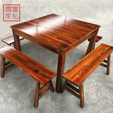实木小户型饭桌椅组合小户型4/6人餐台正方形饭店餐馆食堂桌子