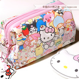 新款日本外贸hello kitty 可爱卡通女式化妆包 带镜子韩版收纳包