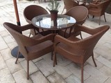 佛山裕煌  户外桌椅组合休闲藤咖啡桌椅高档欧式塑料折叠桌椅套件