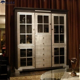 特价新古典红酒柜 后现代实木四门酒橱隔断 欧式客厅玻璃展柜