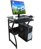 65cm 90cm 105cm黑钢化玻璃小电脑桌台式家用现代简约时尚卧室桌