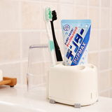 日本进口浴室牙刷架牙膏漱口杯架多功能家用三口洗漱用品收纳架