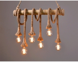 创意个性吊灯批发复古竹筒竹子麻绳灯具Loft工业餐厅灯咖啡馆灯饰