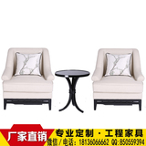 新中式单人沙发椅布艺接待椅实木休闲椅会所椅子新古典现代洽谈椅