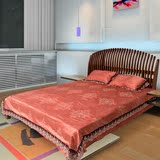 大连日发光明家具 正品 柞木 现代中式 实木床 1.8米双人床