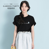花园派对夏季新款女装韩版百搭印字母打底衫针织短袖t恤潮