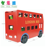 大红双层伦敦巴士儿童玩具1-2-3岁婴幼儿汽车模型运输公交车木质
