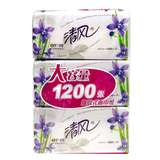 【苏宁易购】清风 抽纸 紫罗兰2层200抽3包中规格抽取式面纸