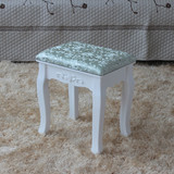 韩式田园欧式简约现代布艺梳妆凳坐凳化妆凳子实木换鞋凳白色特价