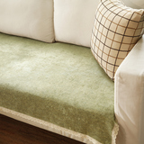 简约米拉绿色雪尼尔布艺贵妃组合皮沙发垫沙发巾飘窗坐垫防滑防皱