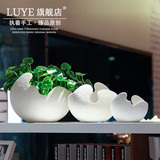 客厅摆件白色花瓶陶瓷摆件 台面玄关装饰品大花瓶 简约客厅插花器