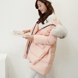 2015冬装新款韩版女装大毛领羽绒服女潮中长款斗篷型连帽加厚外套