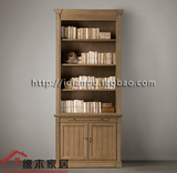 单个开放是实木书柜定制 储物功能美式书柜 小书房书柜定做