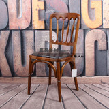 出口美国现货书房椅/高档实木桦木餐椅/棕色竖条靠背椅/美式餐椅