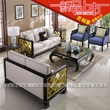 新中式沙发水曲柳镂空沙发现代简约样板房客厅布艺沙发实木家具