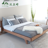沃尔琦 北欧布床小户型1.8双人床软床布艺床可拆洗现代实木床