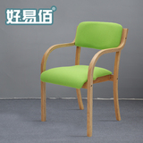 实木餐椅咖啡椅会客椅布艺木色椅子酒店客房椅简约风格
