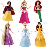 迪士尼儿童玩具 白雪长发灰姑娘公主芭比娃娃玩具