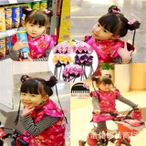 韩版儿童发夹，小辫子假发头网钢夹，女童对夹发饰
