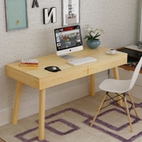 北欧实木书桌创意田园电脑桌日式家用带抽屉写字台简约现代办公桌