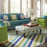 促销个性彩色线条卧室客厅茶几床尾现代样板间几何厚地毯定制满铺