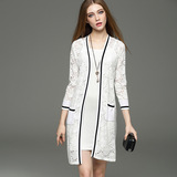 2016夏季新款欧美韩版女装东大门薄针织开衫蕾丝防晒外套白色黑色