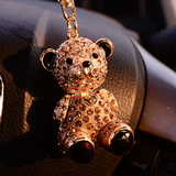 情人节小熊水晶钥匙扣女 可爱韩国汽车钥匙挂件钥匙链送女生礼物