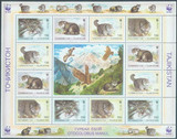 WWF-242M塔吉克斯坦世界野生动物保护小版邮票世界野生动物基金会