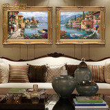 凤之舞油画欧式客厅装饰画地中海风景油画FB156玄关壁炉手绘油画