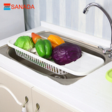 日本进口SANADA厨房置物架水杯架 水果蔬菜收纳篮 塑料水槽沥水架