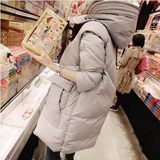 韩国正品代购 2014冬装新款中长款显瘦羽绒服外套女连帽加厚大码