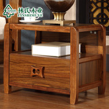 林氏木业现代新中式卧室储物柜简约实用床头柜床边柜家具LS8105