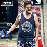 JSMIX大码潮牌男装男士加肥加大号宽松胖美式复古无袖T恤背心夏季