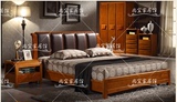 现代中式欧式白蜡木全实木床1.51.8米双人床婚床乡村床家具可定制