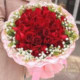 青岛鲜花速递莱西市同城鲜花店三八妇女节生日红玫瑰礼盒送女友