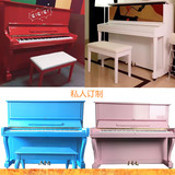 韩国原装进口粉色钢琴天蓝色二手钢琴粉色所罗门三益二手钢琴