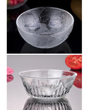 耐热磨砂茶花创意透明玻璃碗冰粥碗水果沙拉碗汤碗米饭碗一盒包邮