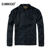 Simwood2016春夏季新品男士休闲修身夹克欧美街头黑色机车夹克潮