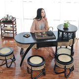 藤编实木茶桌椅组合小茶桌茶台喝泡茶桌创意简约现代中式功夫茶桌