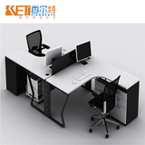 简约现代蝴蝶钢架4人职员办公桌电脑桌椅组合屏风隔断员工位卡座