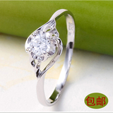 韩国镶钻水晶指甲戒指潮人女微镶指环关节护甲戒指饰品套装戒指女