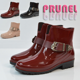 PRUNEL品牌 时尚低帮雨鞋女 短筒铁扣马丁雨靴 防滑耐磨水鞋