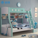 儿童高低床天蓝色上下铺床可改色双层床三层床王子公主床包邮特价