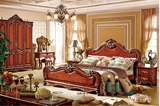 美式乡村实木床法式欧式床 深色雕花欧式衣柜梳妆台 精品套房系列