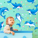 客厅卧室装饰儿童房间幼儿园卫生间防水墙贴纸卡通海洋鱼海底世界