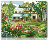新品数字油画包邮diy欧式田园风景数码手绘油画花卉卧室客厅4050