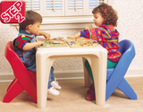 韩国原装进口 Step2 儿童桌椅学习桌套装 幼儿园塑料画画桌积木桌