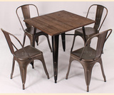 铁艺金属桌做旧酒吧餐桌时尚复古桌子 欧式简约桌铁皮桌餐桌椅