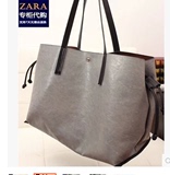 ZARA女包 撞色双面手提袋购物袋单肩包 正品代购简约大包子母包